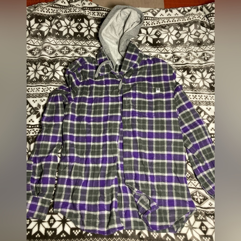 DC shoes hooded flannel size S